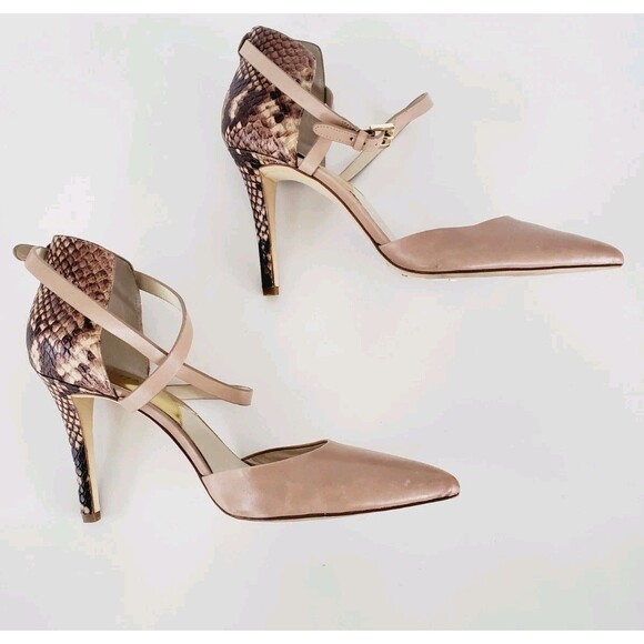 Michael Kors ALEXIA Two-Tone Strappy Pointy Toe d'Orsay Pumps Size 8.5M Heels - Picture 5 of 11